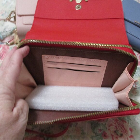 A718-NEW Forever Lovely Crossbody Dual Zip Wallet/Phone Case-3 colors - Picture 3 of 5